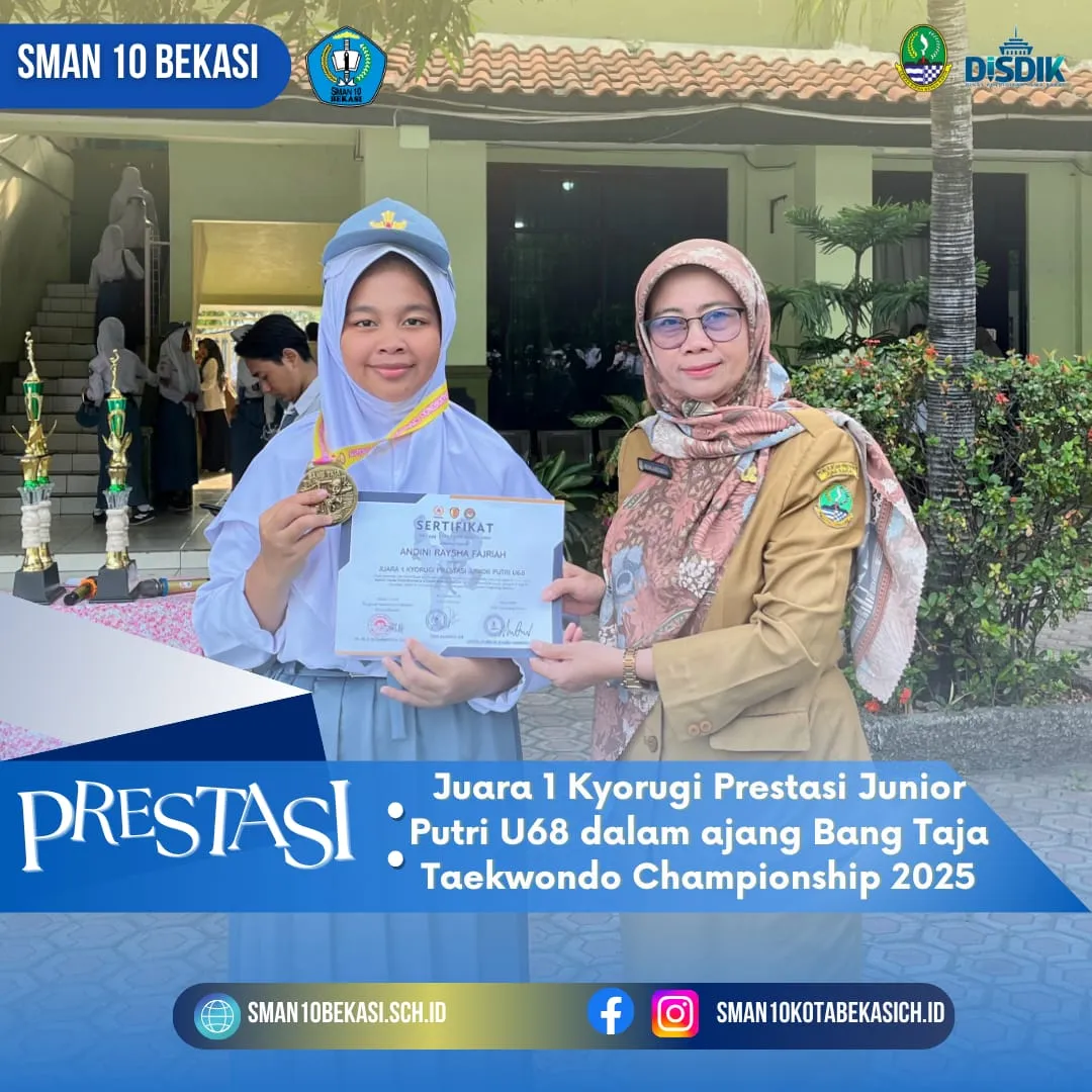  Juara 1 Kyorugi Prestasi Junior Putri U68 dalam ajang Bang Taja Taekwondo Championship 2025