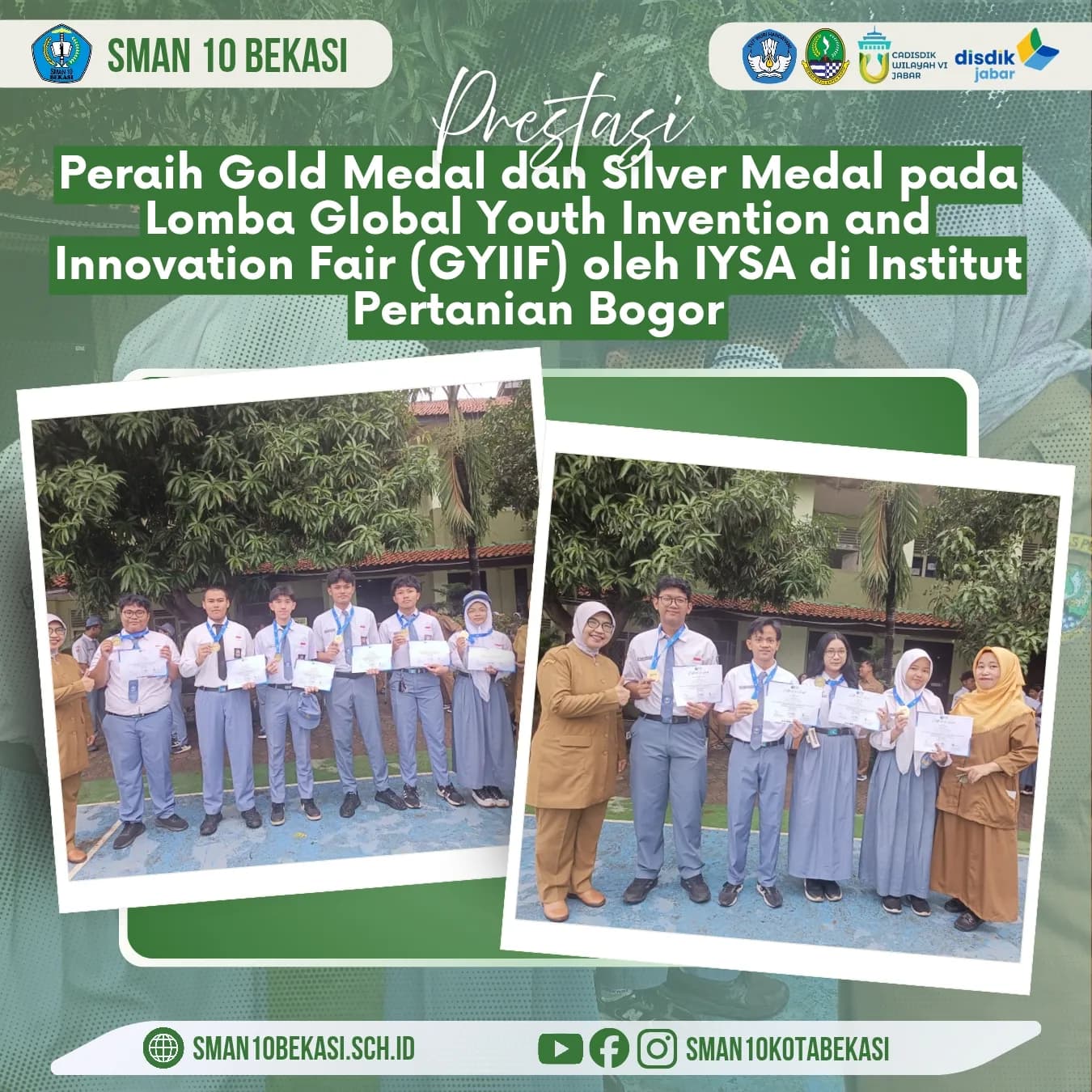 Penghargaan Gold Medal dan Silver Medal pada ajang GYIIF di IPB