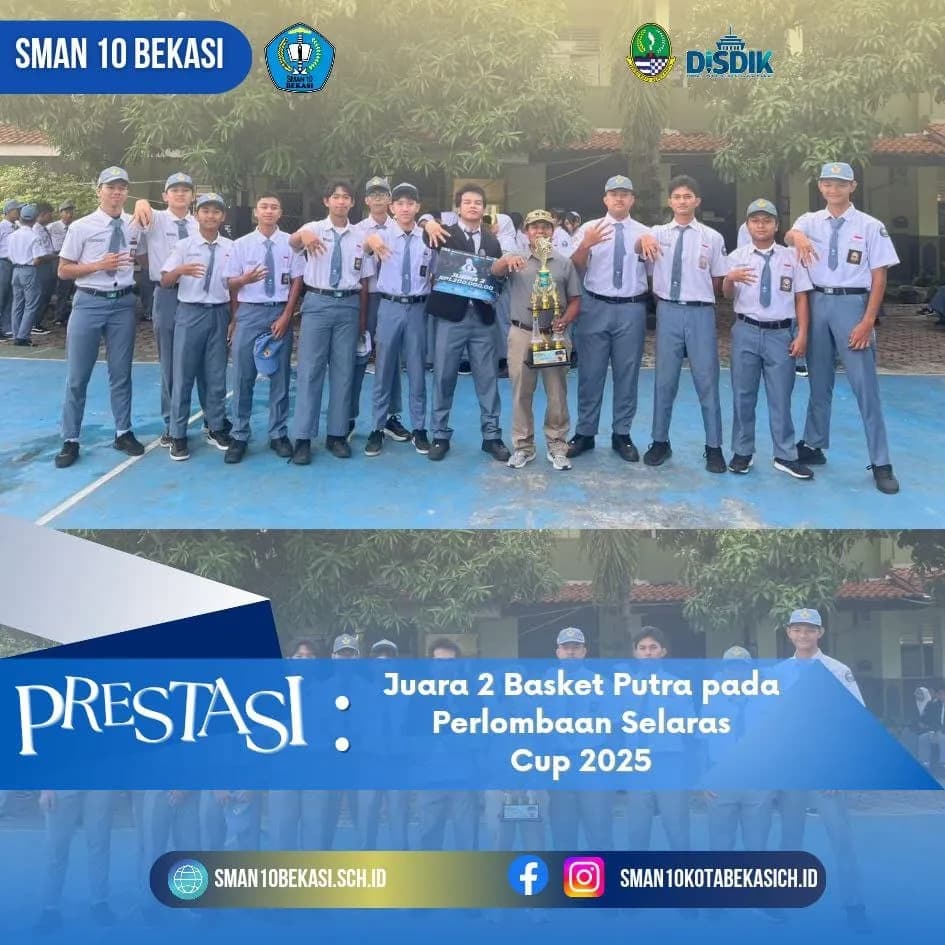 Juara 2 lomba basket putra  Selaras Cup 2025