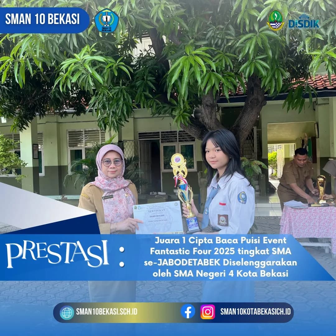 Juara 1 Cipta Baca Puisi Se-Jabotabek di SMAN 4 Bekasi