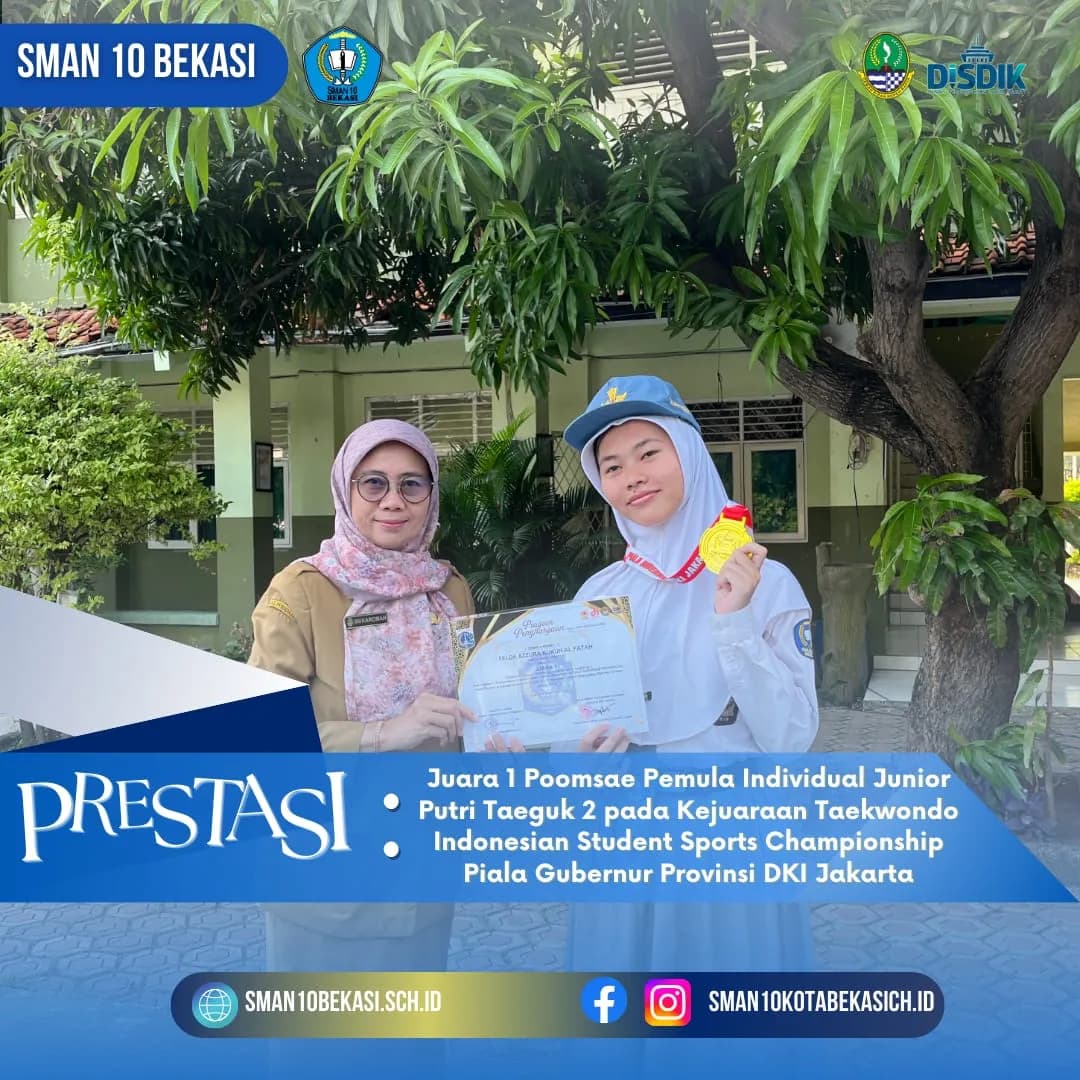 Juara 1 Poomsae Pemula Individual Junior Putri Taeguk 2 