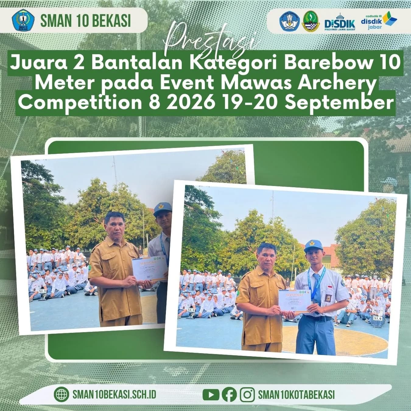 Juara 2 Bantalan Kategori Barebow 10 Meter Mawas Archery Competition 2026