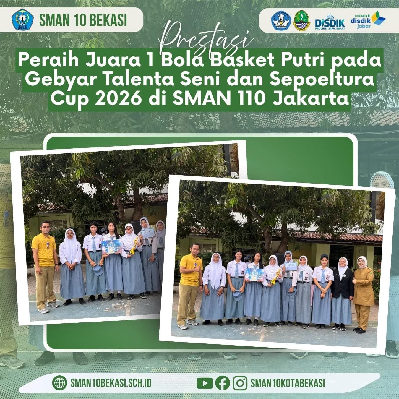 Juara 1 Basket Putri Gebyar Talenta Seni dan Sepoeltura Cup 2026